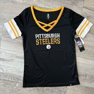 NWT NFL Pittsburgh Steelers Women's Jersey Fabric Shirt Small Must-have